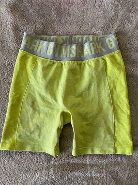 Gymshark women’s Neon Lime Active Shorts with Branded Waistband